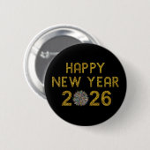 Happy New Year 2026 Ronde Button 5,7 Cm (Voorkant /achterkant)