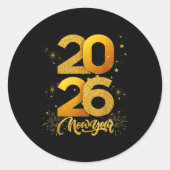 Happy New Year 2026 Ronde Sticker (Voorkant)