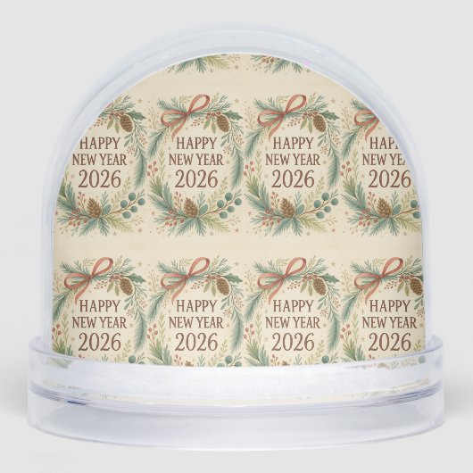 happy new year 2026 rustic snow globe (Avant)