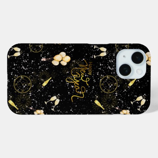 Happy New Year 2026 Seamless Pattern Case-Mate iPhone Case (Achterkant (horizontaal))