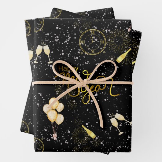 Happy New Year 2026 Seamless Pattern Inpakpapier Vel (In situ)