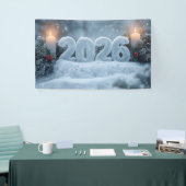 happy new year 2026 snowy candle banner (Beurs)