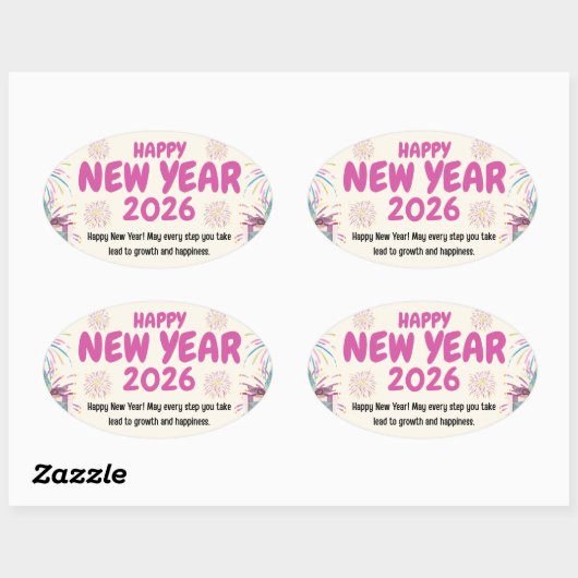 Happy New Year 2026 Sticker (Feuille)