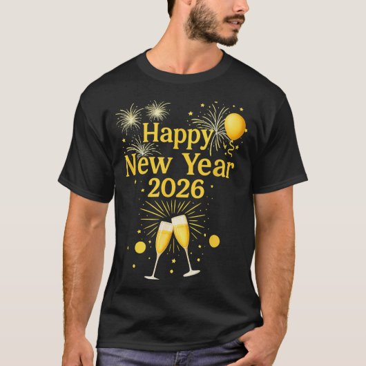 Happy New Year 2026 T-shirt (Voorkant)
