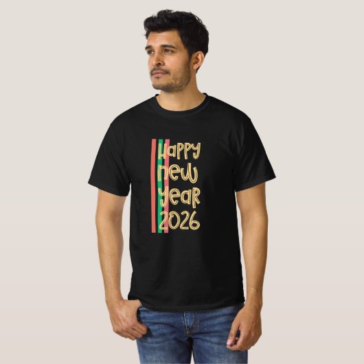 Happy New Year 2026 T-Shirt – Festive Celebration (Devant entier)