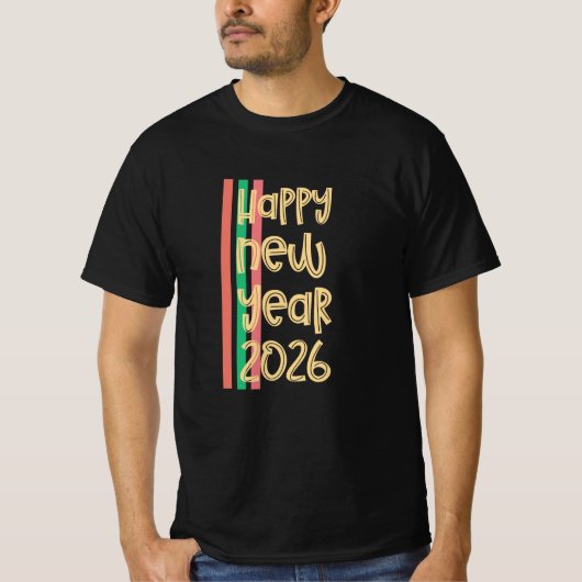 Happy New Year 2026 T-Shirt – Festive Celebration (Devant)