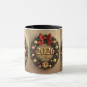 happy new year 2026 warm wreath mug (Centre)