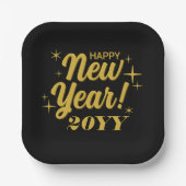 Happy New Year 20YY Custom Square Papieren Bordje (Voorkant)