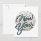 Happy New Year bal en script Briefkaart (Voorkant / Achterkant)