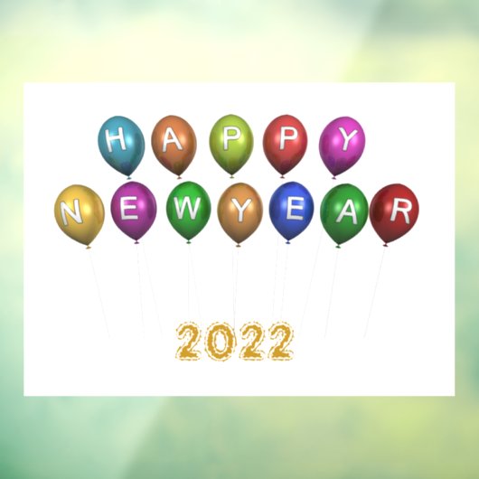 Happy New Year-ballonnen Raamsticker (Vel 3)