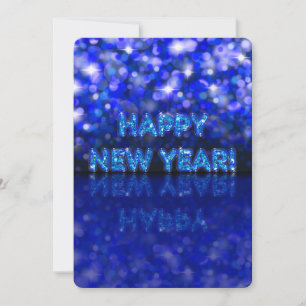 Happy New Year Beauful Blue Bokeh Sparkles