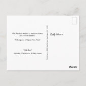 Happy New Year Birth aankondiging Briefkaart (Achterkant)