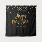Happy New Year black and gold Backdrop banner Wandkleed (Voorkant)