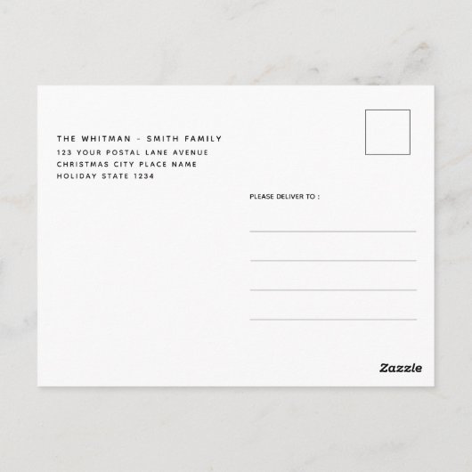 Happy New Year Black Gold Stars familie Briefkaart (Achterkant)