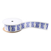Happy New Year Blue White Gift Wrap Ribbon Lint (Spoel)