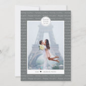 Happy New Year Bonne Année Script Holiday Kaart (Voorkant)