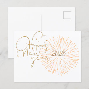 HAPPY NEW YEAR BRIEFKAART MET GOUDEN DETAILS