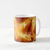 Happy New Year Brown Gold Copper Elegant Star Koffiemok (Voorkant rechts)