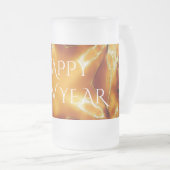 Happy New Year Brown Gold Copper Elegant Star Matglas Bierpul (Voorkant rechts)