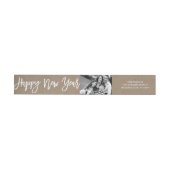 Happy New Year Brush Script Photo Holiday Address (Individueel)