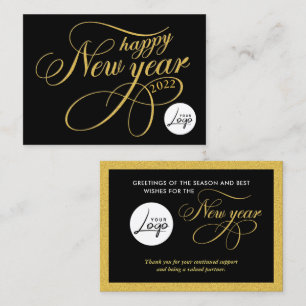 Happy New Year Business Logo  Visitekaartje