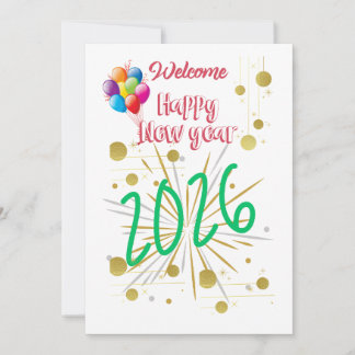 Happy New year Card 2026 Simple and Beautiful  Feestdagenkaart