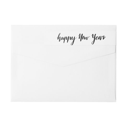 Happy New Year Casual zwart handgeschreven script (Achterkant)