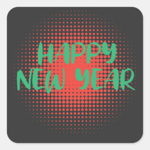 Happy New Year Celebrations Vierkante Sticker