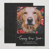 Happy New Year Chalkboard Script | Foto Feestdagenkaart (Voorkant / Achterkant)