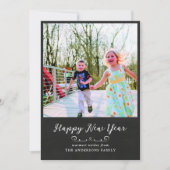 Happy New Year Chalkboard  Script | Foto Feestdagenkaart (Voorkant)