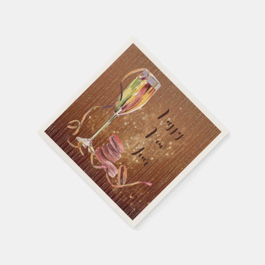 Happy New Year Champagne en Cookies Servet (Hoek)