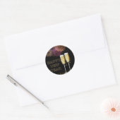Happy New Year - Champagne Ronde Sticker (Envelop)