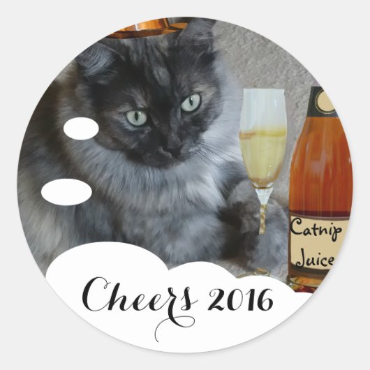 Happy New Year (chat) autocollant de RoseWrites (Devant)