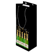 Happy New Year Confetti Bottles Celebration Fun Wijn Cadeautas (Achterkant Gekanteld)