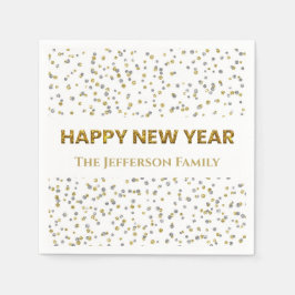 Happy New Year Confetti Paper Napkin Servet