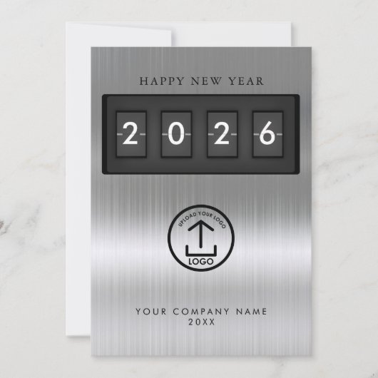 Happy New Year Corporate Business Logo Metallic (Voorkant)
