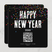 Happy New Year Corporate Business QR Code Holiday (Voorkant / Achterkant)