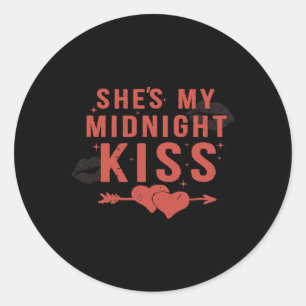 Happy New Year Couples Ze is mijn Midnight Kiss Va Ronde Sticker