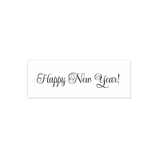 Happy New Year! Cursive Script Text Template Zelfinktende Stempel (Design)