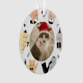 Happy New Year Custom Cat Photo Ornament (devant)