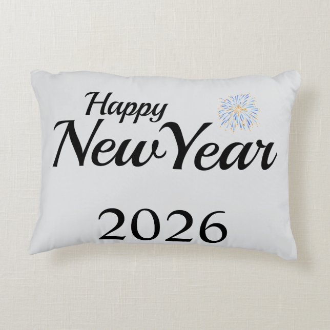 Happy New Year Custom Present Accent Kussen (Achterkant)