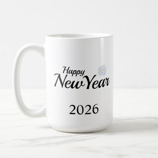 Happy New Year Custom Present Koffiemok (Links)