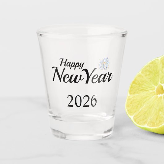 Happy New Year Custom Present Shot Glas (Voorkant)