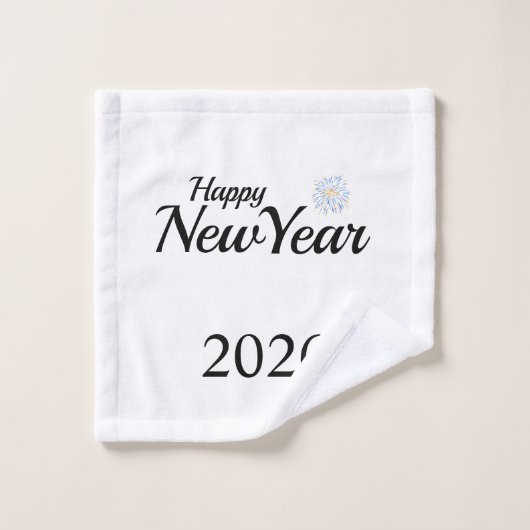 Happy New Year Custom Present Washandje (Wasdoekje)