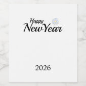 Happy New Year Custom Present Wijn Etiket (Enkel label)