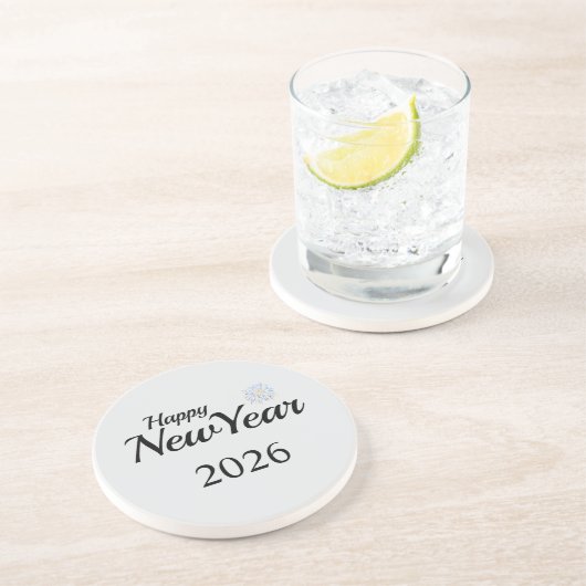 Happy New Year Custom Present Zandsteen Onderzetter (Zijkant)