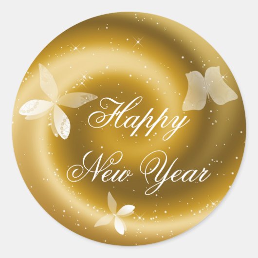 Happy New Year Customizable Sticker (Voorkant)