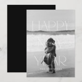 Happy New Year elegant Feestdagenkaart (Voorkant / Achterkant)