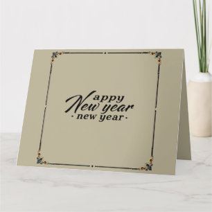 Happy New Year Elegant Gold Script Kaart
