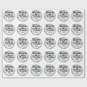 HAPPY NEW YEAR Festive Winter Robin Personalized Cadeaupapier (Vlak)